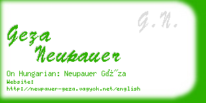 geza neupauer business card